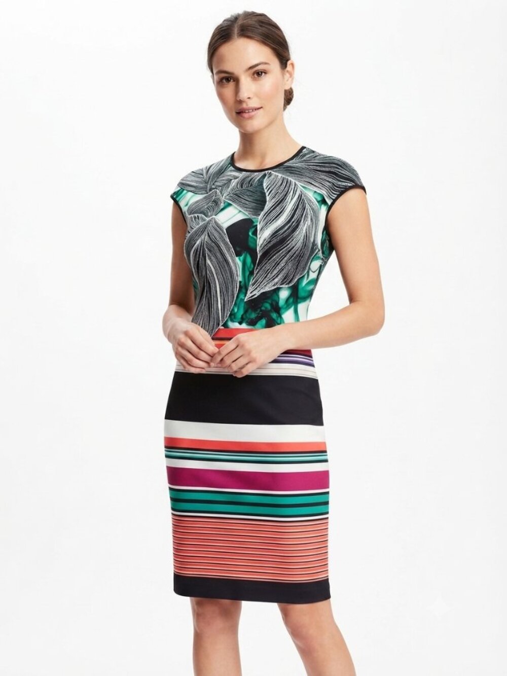 Clover Canyon Cap Sleeve Graphic Print Neoprene Scuba Dress- Sz. Sm
